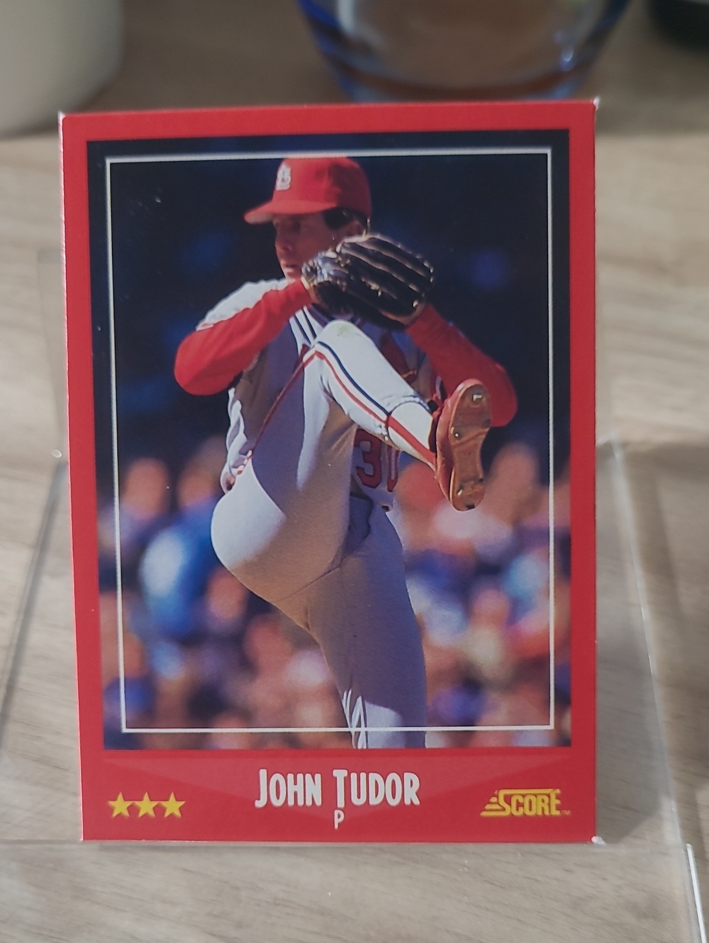 Score John Tudor Baseball Card - Red Border 1988